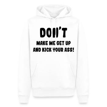 Ne me forcez pas à me lever de mon fauteuil roulant # - Sweat à capuche Premium bio Homme - blanc - Devant - Nico (187cm)