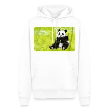 Ours panda mignon avec bambou dans la forêt de bambous - Sweat à capuche Premium bio Homme - blanc - Devant - Nico (187cm)