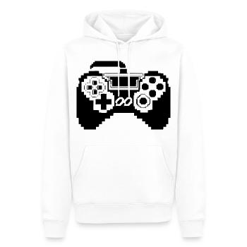 Graphismes pixel de la manette de jeu - Sweat à capuche Premium bio Homme - blanc - Devant - Nico (187cm)
