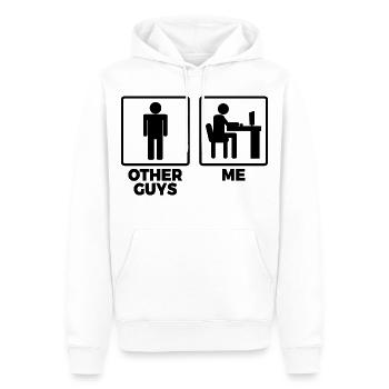 D’autres programmeurs et moi - Sweat à capuche Premium bio Homme - blanc - Devant - Nico (187cm)