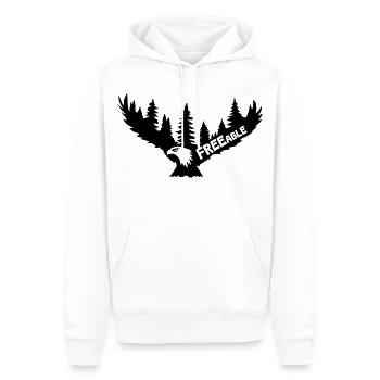 FREEagle - Fliegender Adler [Schwarz] - Männer Premium Bio Hoodie - Weiß - Vorne - Nico (187cm)