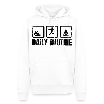 Yogi Daily Routine - Männer Premium Bio Hoodie - Weiß - Vorne - Nico (187cm)