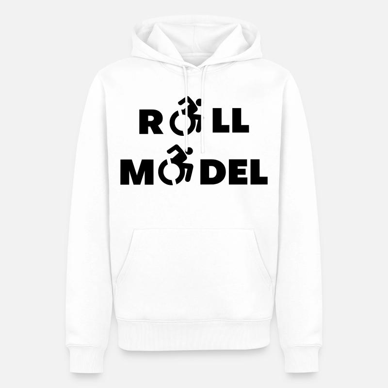 Jeder Rollstuhlfahrer ist ein Vorbild # - Männer Premium Bio Hoodie - Weiß