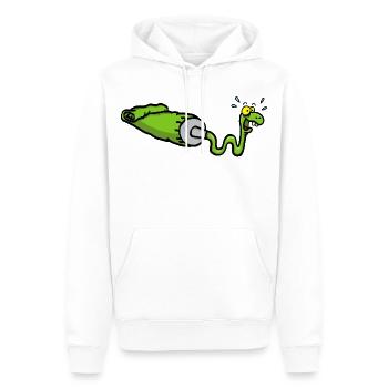 Serpent vert et tube de gouache - Sweat à capuche Premium bio Homme - blanc - Devant - Nico (187cm)