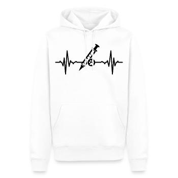 Tiermediziner Spritze Herzlinie - Männer Premium Bio Hoodie - Weiß - Vorne - Nico (187cm)