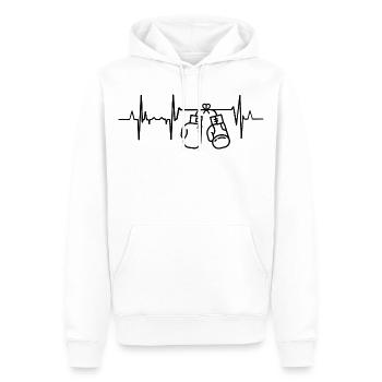 Boxer Herzlinie - Männer Premium Bio Hoodie - Weiß - Vorne - Nico (187cm)