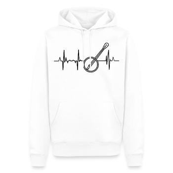 Banjo Kardiogramm - Männer Premium Bio Hoodie - Weiß - Vorne - Nico (187cm)