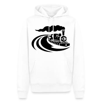 Croquis de locomotive - Sweat à capuche Premium bio Homme - blanc - Devant - Nico (187cm)