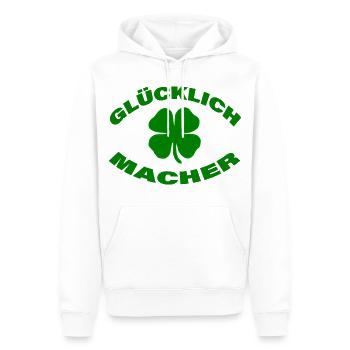GLÜCKLICHMACHER - Männer Premium Bio Hoodie - Weiß - Vorne - Nico (187cm)