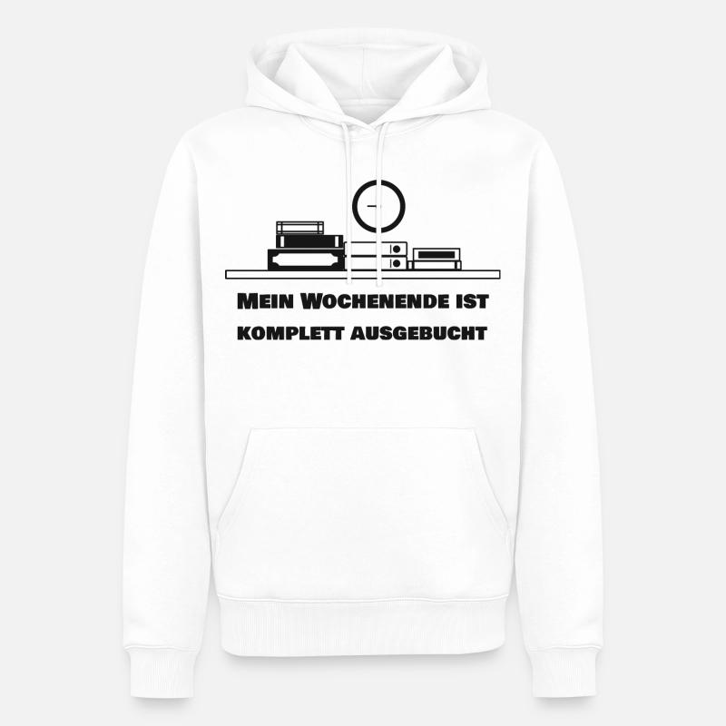 Mon week-end est complet - Sweat à capuche Premium bio Homme - blanc