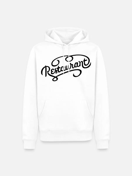 Restaurant lettering - Men’s Premium Organic Hoodie - white
