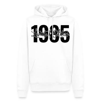 Edition limitée 1985 - Sweat à capuche Premium bio Homme - blanc - Devant - Nico (187cm)