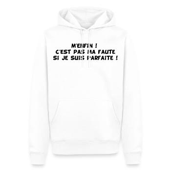 La perfection au féminin (noir) - Sweat à capuche Premium bio Homme - blanc - Devant - Nico (187cm)