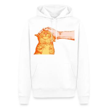 LE CHAT HEUREUX - Sweat à capuche Premium bio Homme - blanc - Devant - Nico (187cm)
