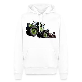 Tracteur vert MB trac 1300 démarreur haut - Sweat à capuche Premium bio Homme - blanc - Devant - Nico (187cm)