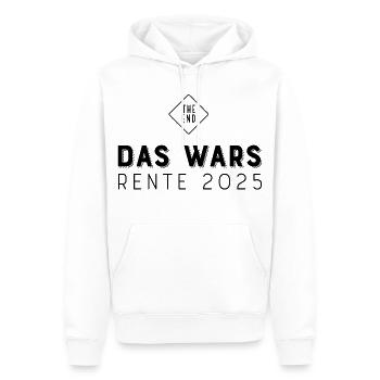 Rente 2025 - Männer Premium Bio Hoodie - Weiß - Vorne - Nico (187cm)