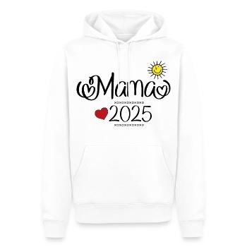 Maman 2025 - Sweat à capuche Premium bio Homme - blanc - Devant - Nico (187cm)