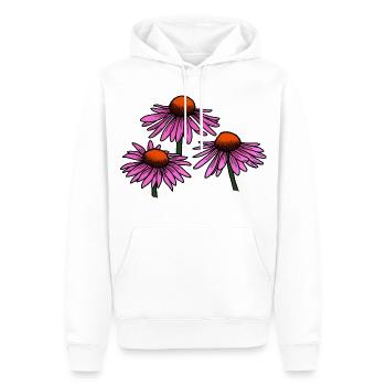 Échinacée - Fleur - Sweat à capuche Premium bio Homme - blanc - Devant - Nico (187cm)