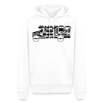 Bus - Männer Premium Bio Hoodie - Weiß - Vorne - Nico (187cm)