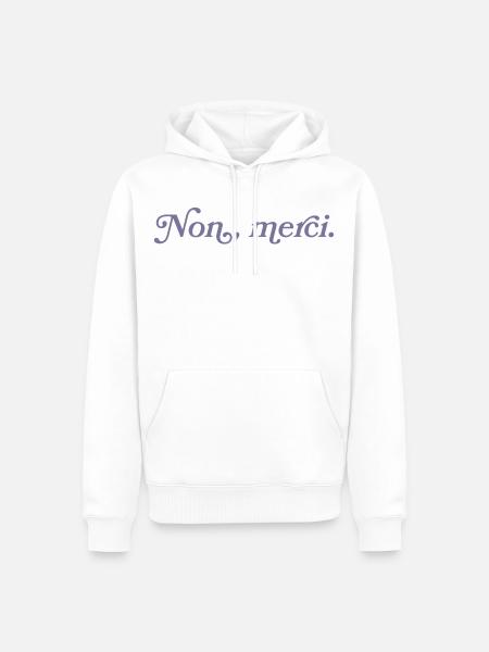 Non, merci – French Minimalism - Men’s Premium Organic Hoodie - white