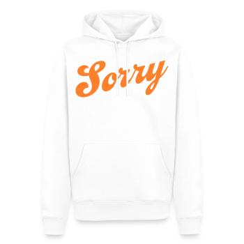 Désolé – Déclaration minimaliste - Sweat à capuche Premium bio Homme - blanc - Devant - Nico (187cm)