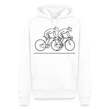 Dessin de ligne cycliste - Sweat à capuche Premium bio Homme - blanc - Devant - Nico (187cm)