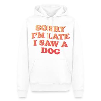 Sorry I'm Late – Funny Dog Statement - Men’s Premium Organic Hoodie - white - Front - Nico (187cm)