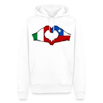 Italien Chile Flagge Hände Herzform - Männer Premium Bio Hoodie - Weiß - Vorne - Nico (187cm)