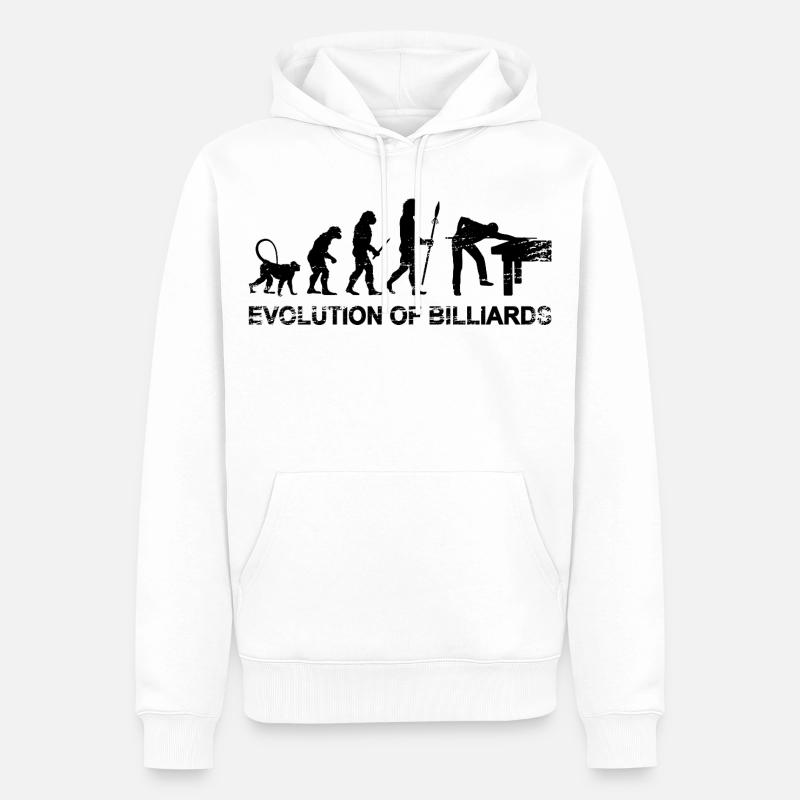 Billard Evolution - Männer Premium Bio Hoodie - Weiß