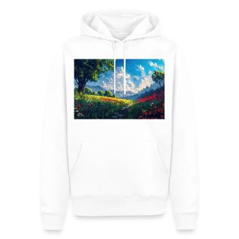 Poster Illustration Paysage de Nature - Sweat à capuche Premium bio Homme - blanc - Devant - Nico (187cm)