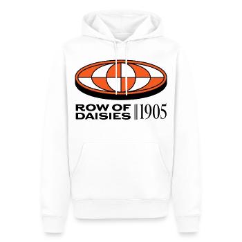 Futuristisches Cyber-Emblem - Männer Premium Bio Hoodie - Weiß - Vorne - Nico (187cm)