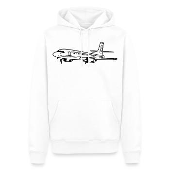 Dessin d’avion - Sweat à capuche Premium bio Homme - blanc - Devant - Nico (187cm)