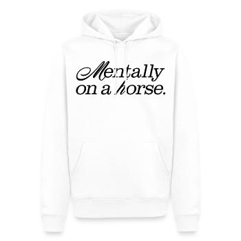 Mentalement sur un cheval - Sweat à capuche Premium bio Homme - blanc - Devant - Nico (187cm)