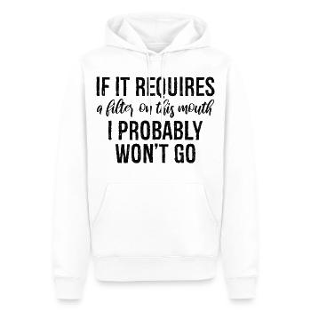 If it requires a filter on this mouth, I probably - Men’s Premium Organic Hoodie - white - Front - Nico (187cm)