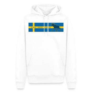 Schweden - Sverige - Sweden - Elch - Männer Premium Bio Hoodie - Weiß - Vorne - Nico (187cm)