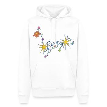 Pisces – Magische Sternzeichen-Blumenillustration - Männer Premium Bio Hoodie - Weiß - Vorne - Nico (187cm)