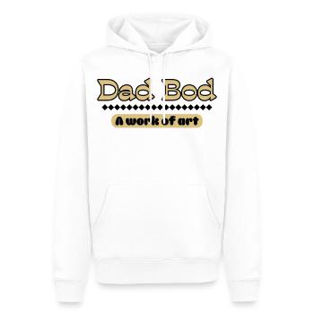 Dad Bod – Déclaration artistique pour les pères - Sweat à capuche Premium bio Homme - blanc - Devant - Nico (187cm)