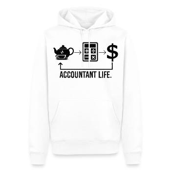 Vie comptable - Sweat à capuche Premium bio Homme - blanc - Devant - Nico (187cm)