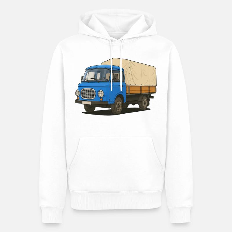 Ost-Pritsche - Männer Premium Bio Hoodie - Weiß