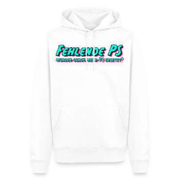 Fehlende PS wurden durch mehr PS ersetzt! - Männer Premium Bio Hoodie - Weiß - Vorne - Nico (187cm)