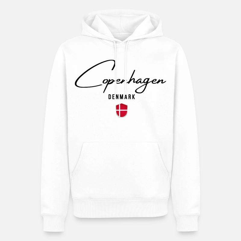 J’adore Copenhague, souvenir de Copenhague - Sweat à capuche Premium bio Homme - blanc