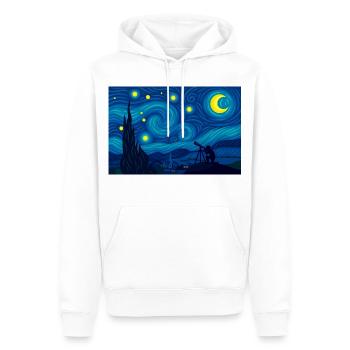 Die Nacht (unter die Lupe genommen) - Männer Premium Bio Hoodie - Weiß - Vorne - Nico (187cm)