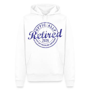 Officiellement retraité 2026 Ce n’est plus mon problème - Sweat à capuche Premium bio Homme - blanc - Devant - Nico (187cm)