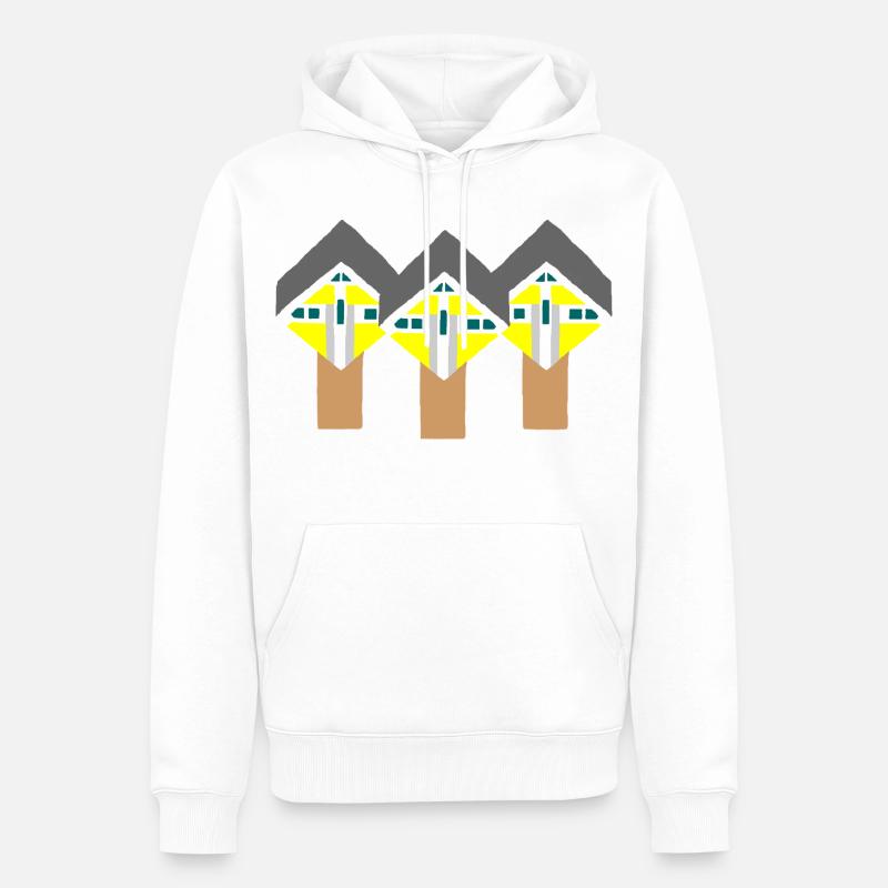 Kubushäuser - Männer Premium Bio Hoodie - Weiß