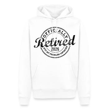 Officiellement retraité 2026 Ce n’est plus mon problème - Sweat à capuche Premium bio Homme - blanc - Devant - Nico (187cm)