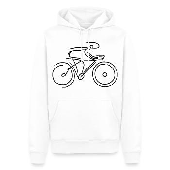 Rennrad Grafik - Männer Premium Bio Hoodie - Weiß - Vorne - Nico (187cm)
