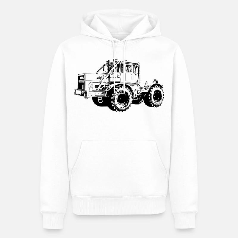 Kraftmaschine K700 Traktor - Männer Premium Bio Hoodie - Weiß