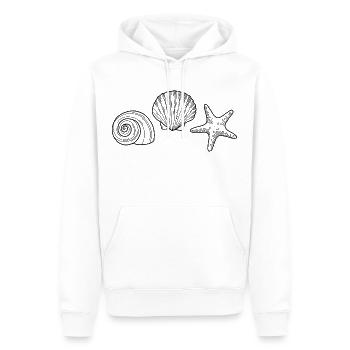 Coquillage, Étoile De Mer, Escargot - Sweat à capuche Premium bio Homme - blanc - Devant - Nico (187cm)