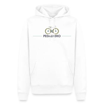 pedalhero radfahrer spruch bike mtb fahrrad - Männer Premium Bio Hoodie - Weiß - Vorne - Nico (187cm)