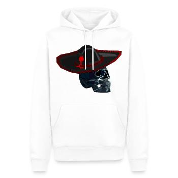 Crâne Charro Noir - Art Géométrique Mexicain - Sweat à capuche Premium bio Homme - blanc - Devant - Nico (187cm)